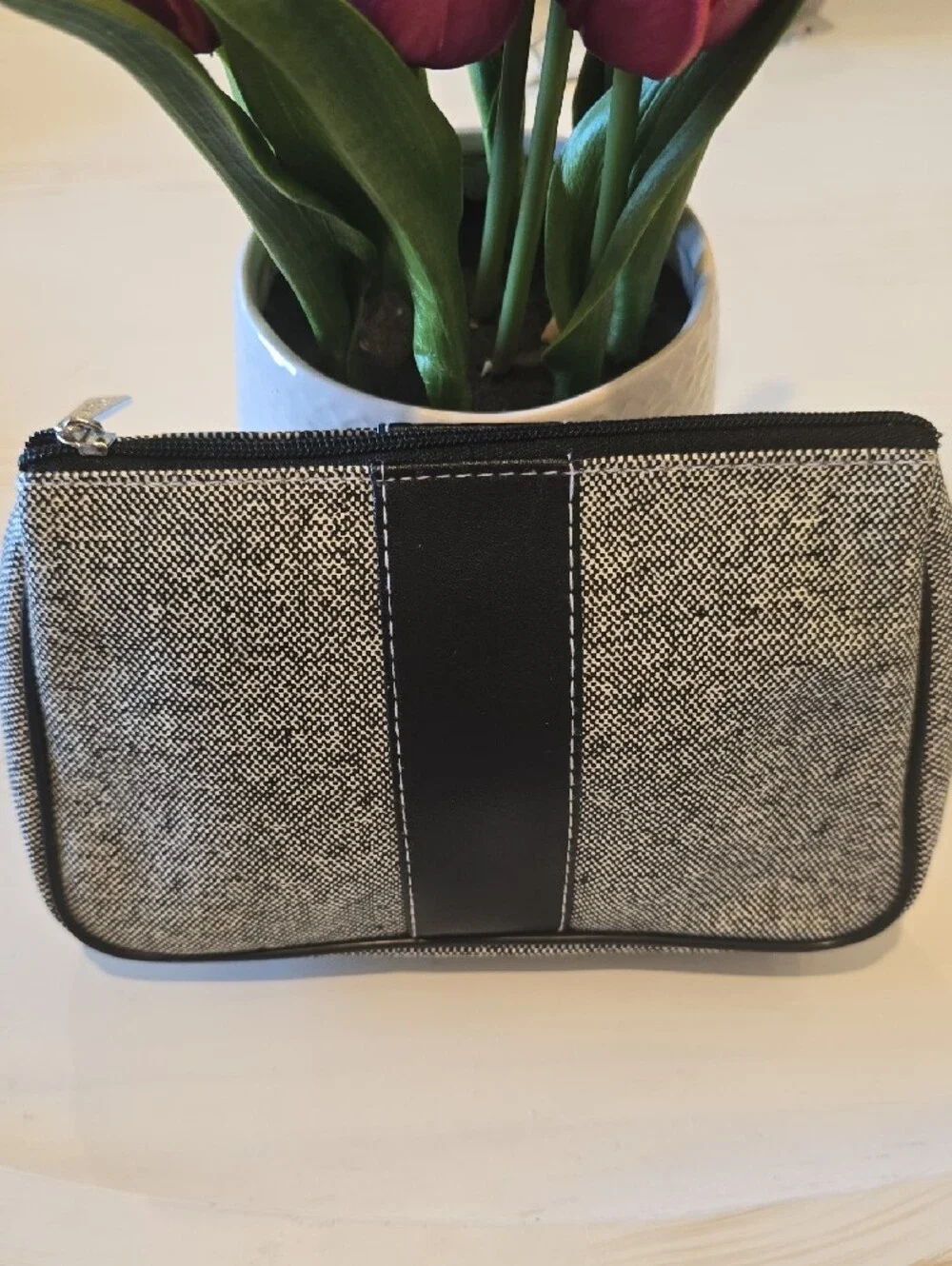 Lancome Gray and Black Cosmetic Pouch